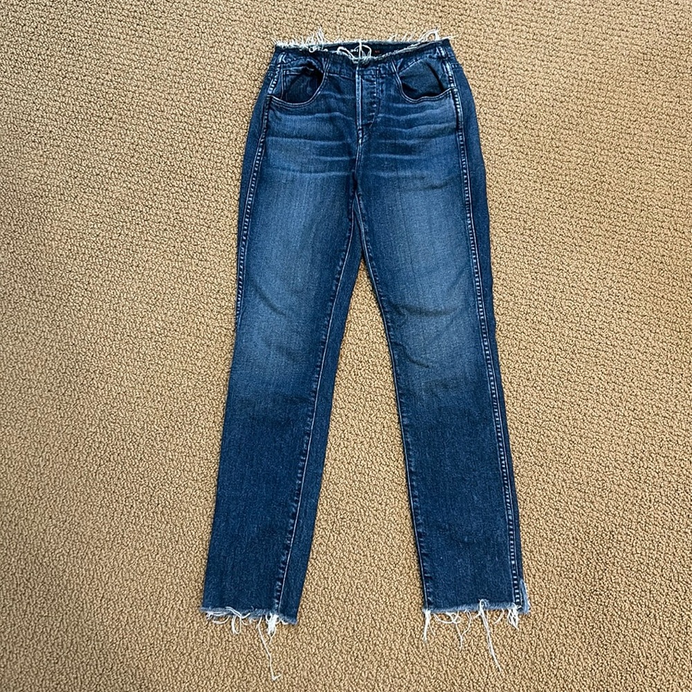 3X1 Raw Edge Shelter Slim Jeans in Tin Coo size 24 Distressed Straight Leg